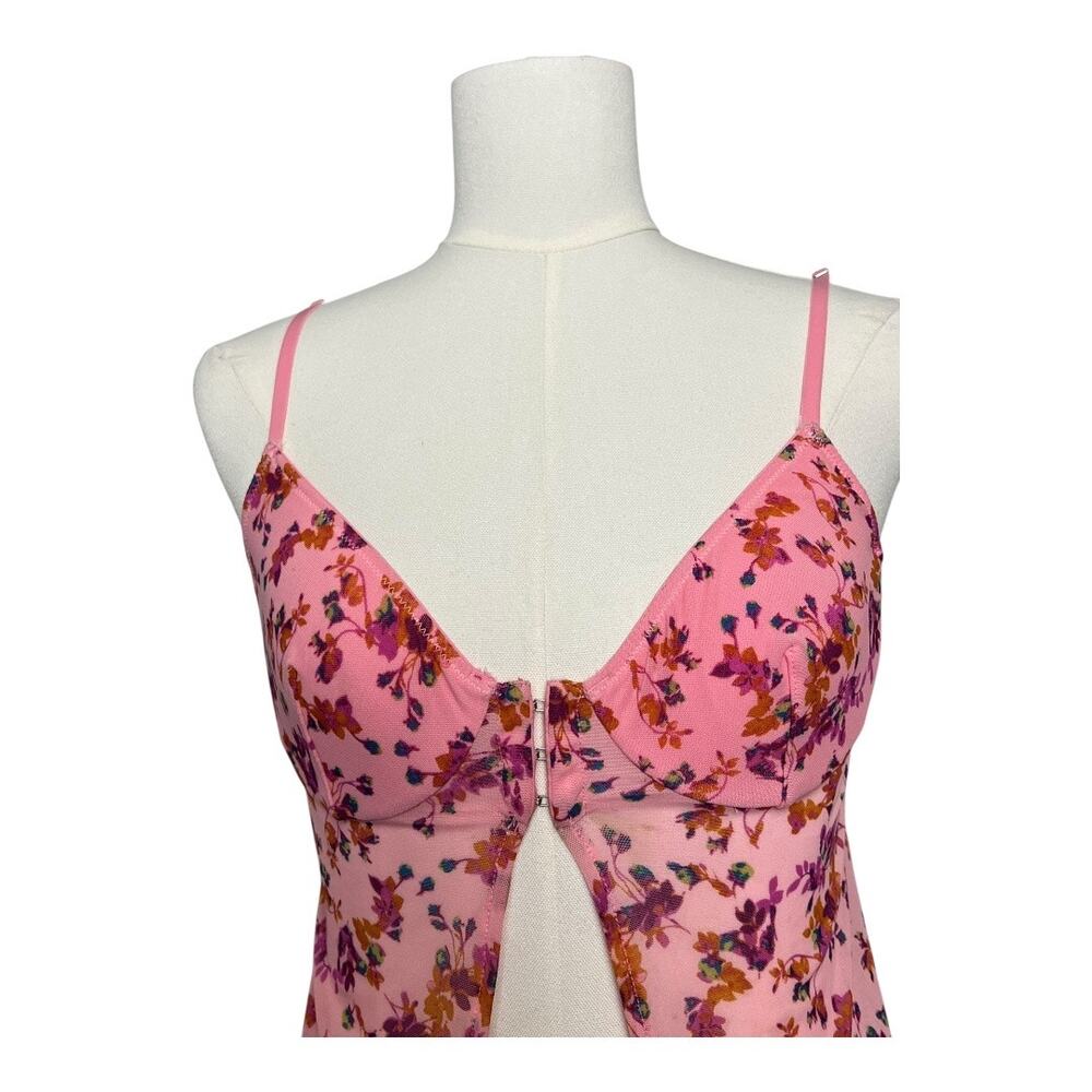 Out From Under Urban Outfitters Floral Pink Sheer Nightgown Babydoll Lingerie M - Picture 2 of 10
